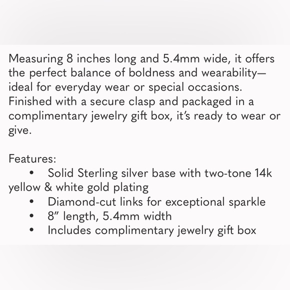 8” 14kt GOLD PLATED OVER SS DIAMOND CUT BRACELET UNISEX - Picture 4 of 4